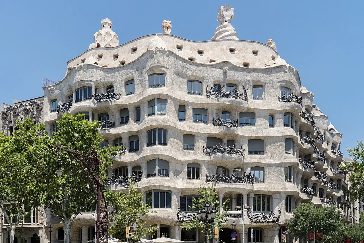 Casa Mila's undulating stone facade and iron balconies in Barcelona