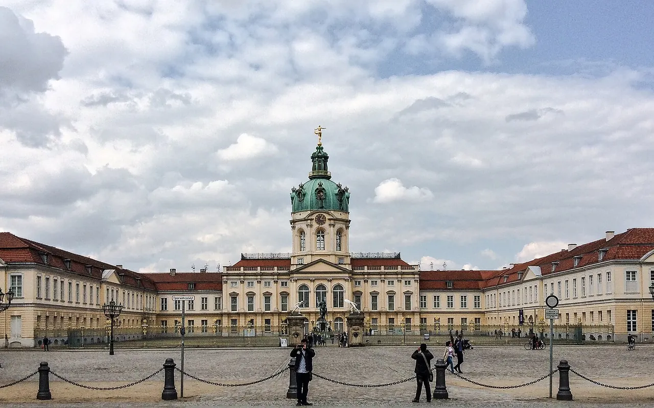 Charlottenburg Palace's long facade and central green dome
