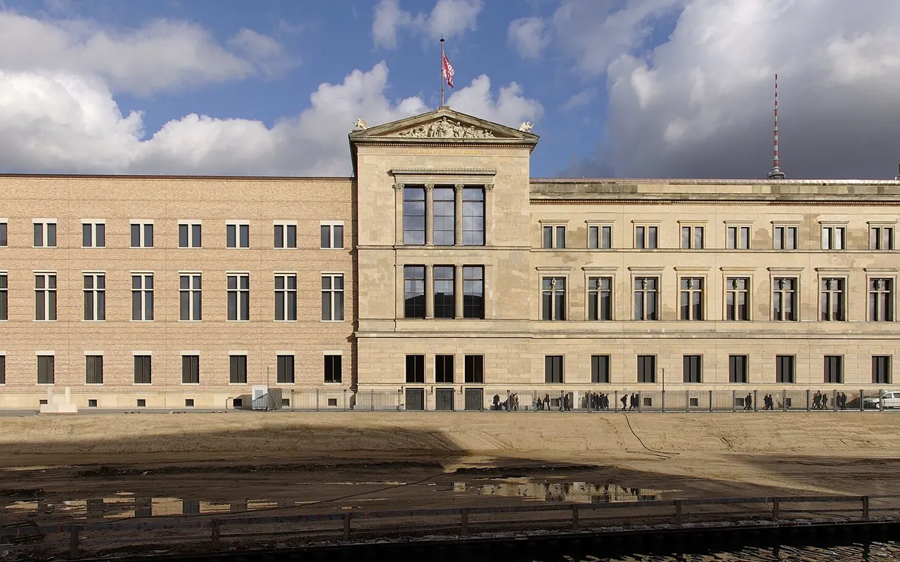 The Neues Museum's restored stone facade on Berlin's Museum Island
