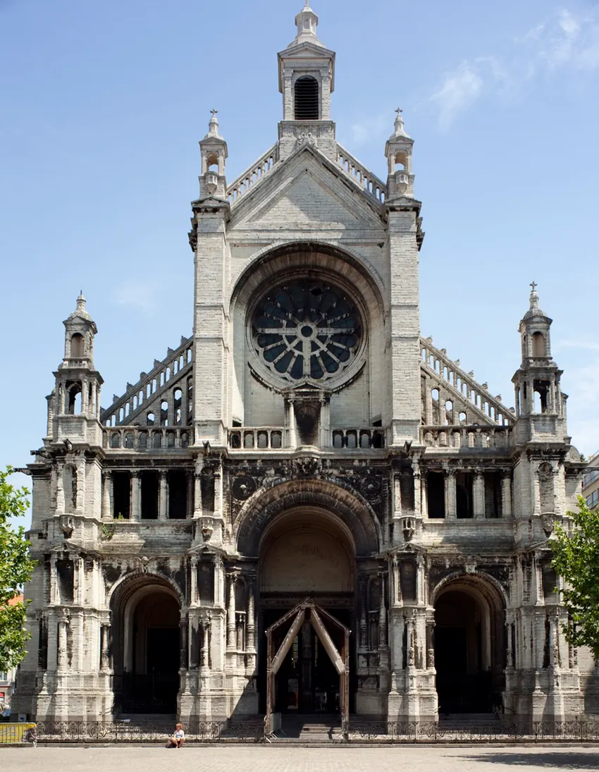 The west facade of Saint Catherine's Church in Brussels