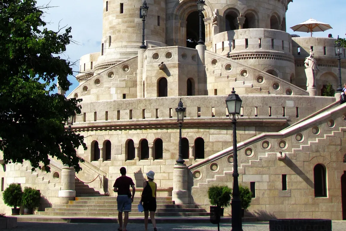 Stone stairs and towers at Fisherman's Bastion in Budapest