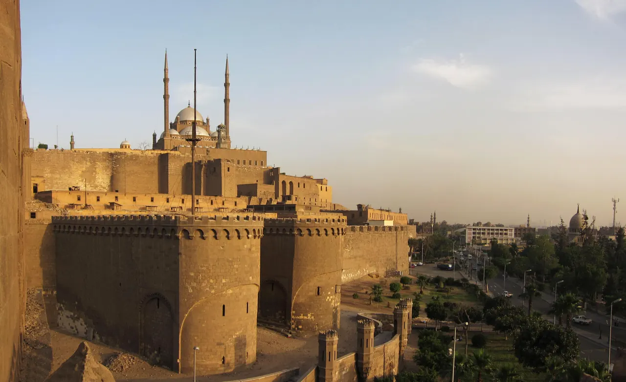 Cairo Citadel walls and towers below the Muhammad Ali Mosque
