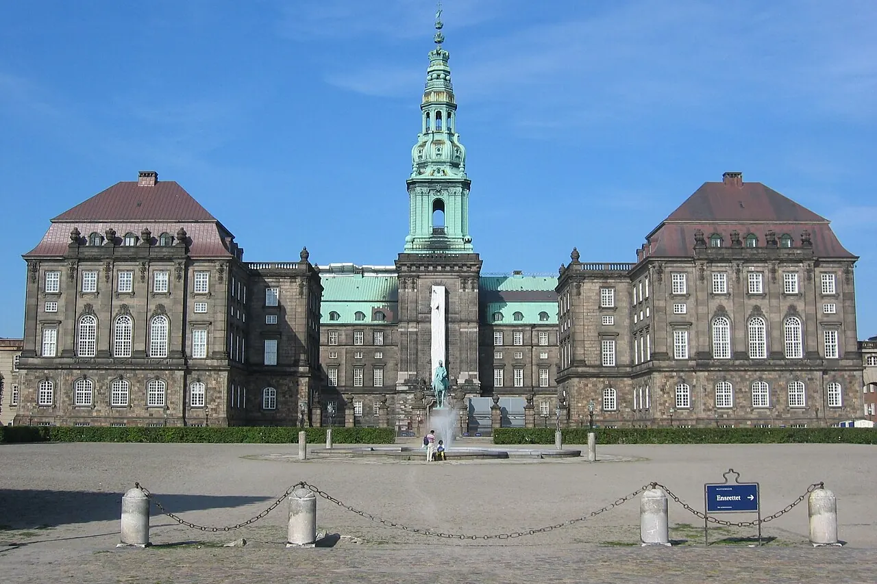 Christiansborg Palace viewed across its central courtyard