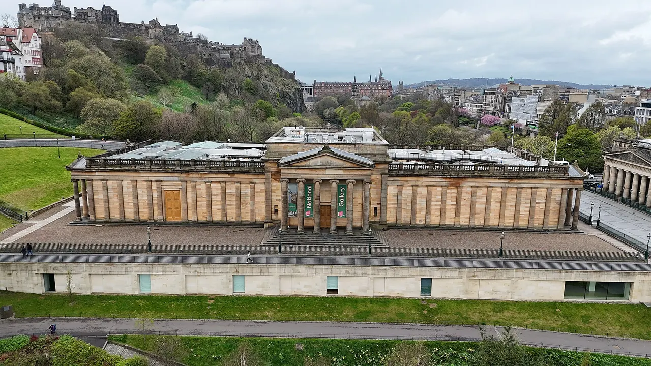 The Scottish National Gallery beside Princes Street Gardens in Edinburgh