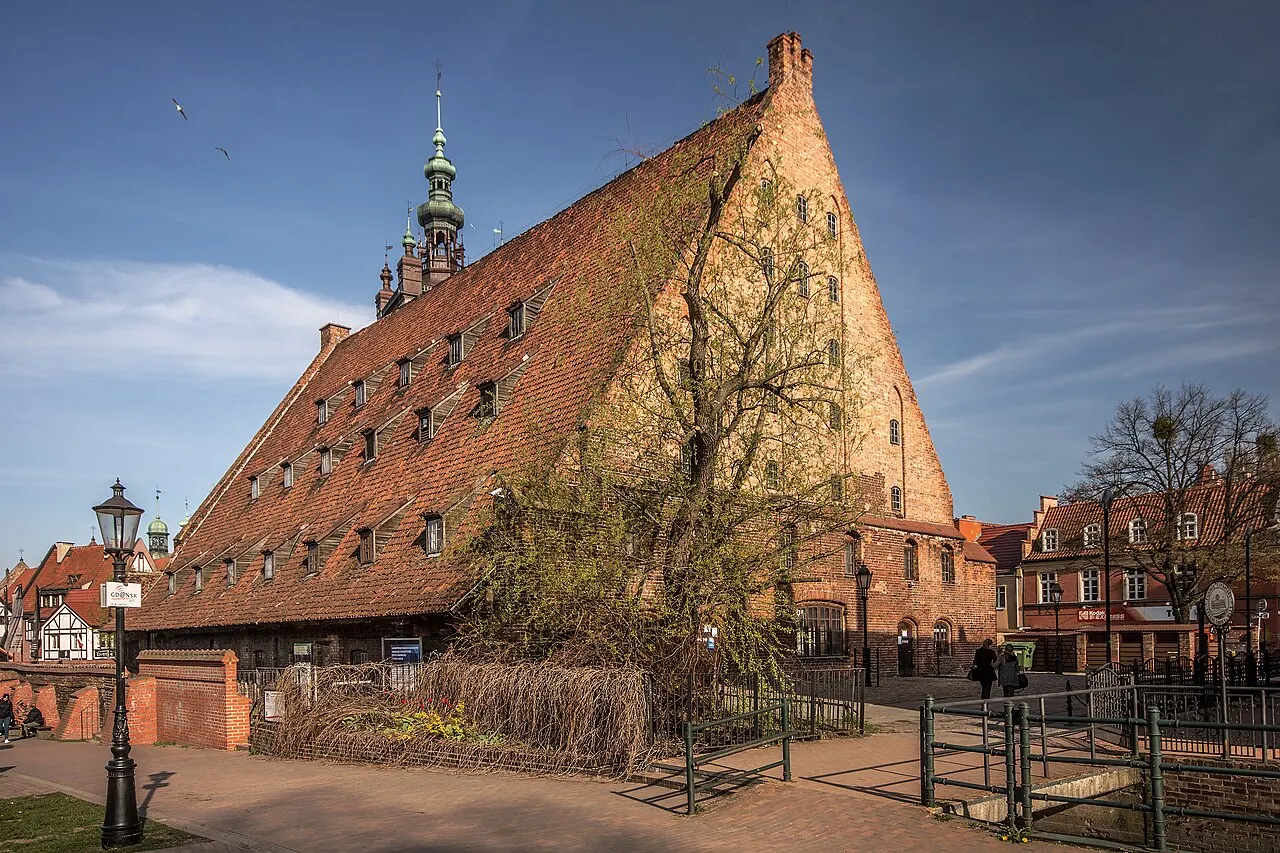 The steep-roofed brick Great Mill, the current home of the Amber Museum in Gdansk