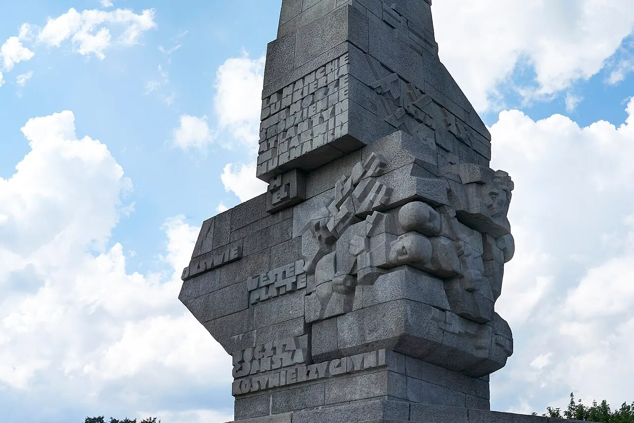 The stone Monument to the Coast Defenders on Westerplatte