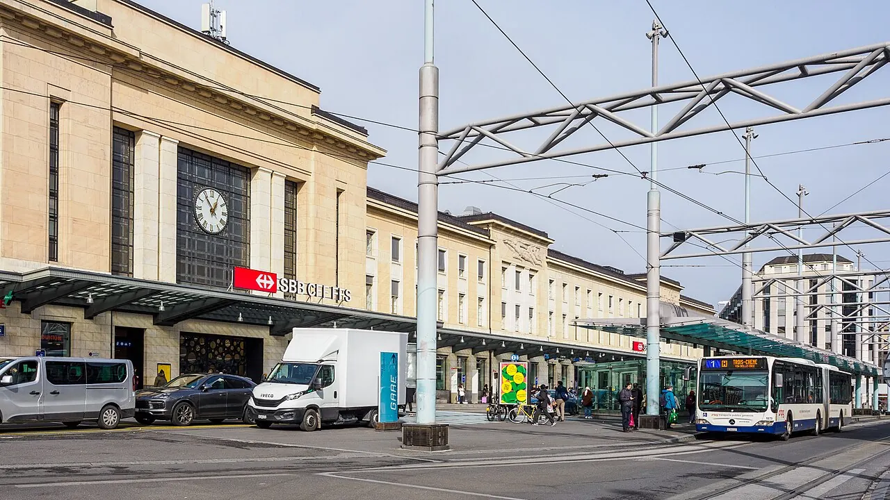 Facade of Geneva Cornavin railway station