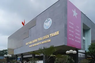 The exterior of the War Remnants Museum in Ho Chi Minh City