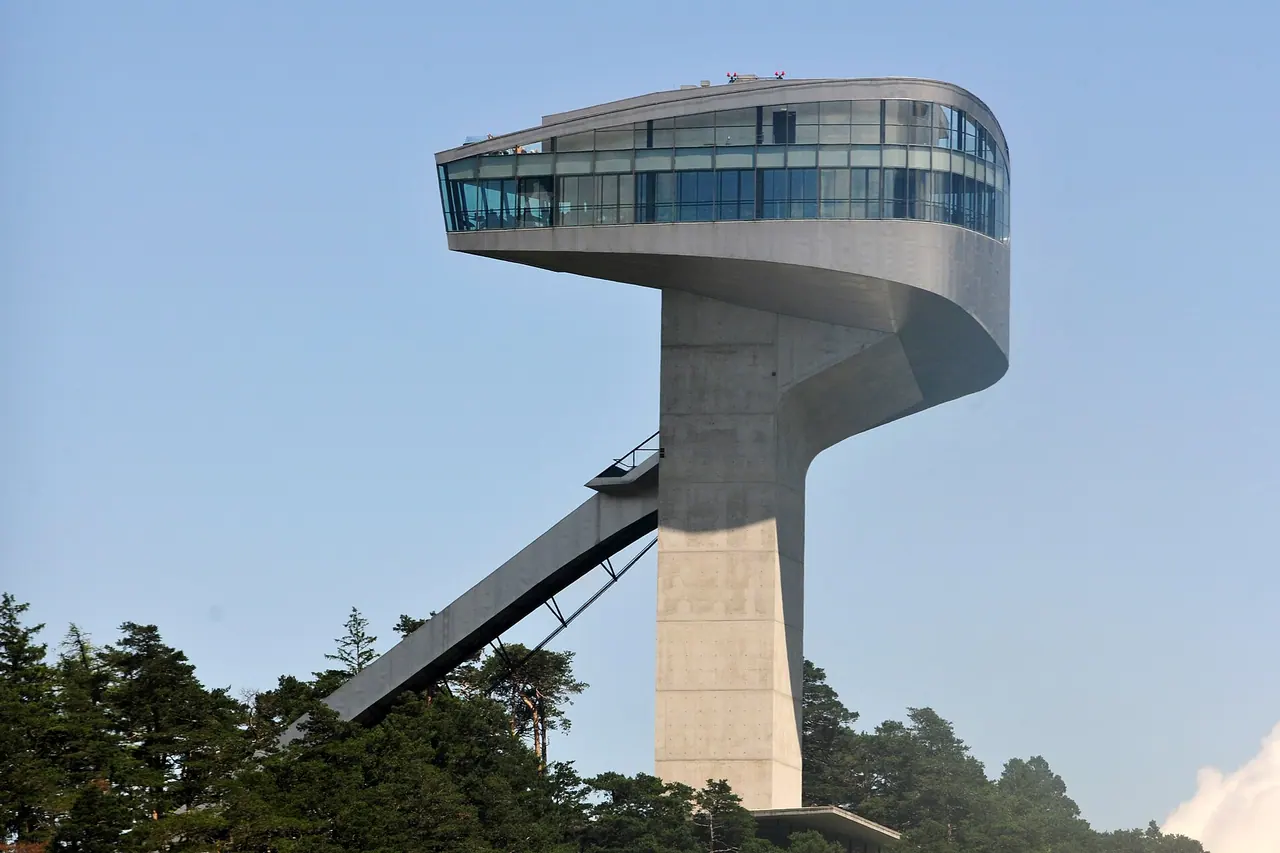 The Bergisel ski-jump tower above Innsbruck