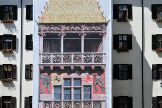 The decorated Golden Roof balcony in Innsbruck's old town