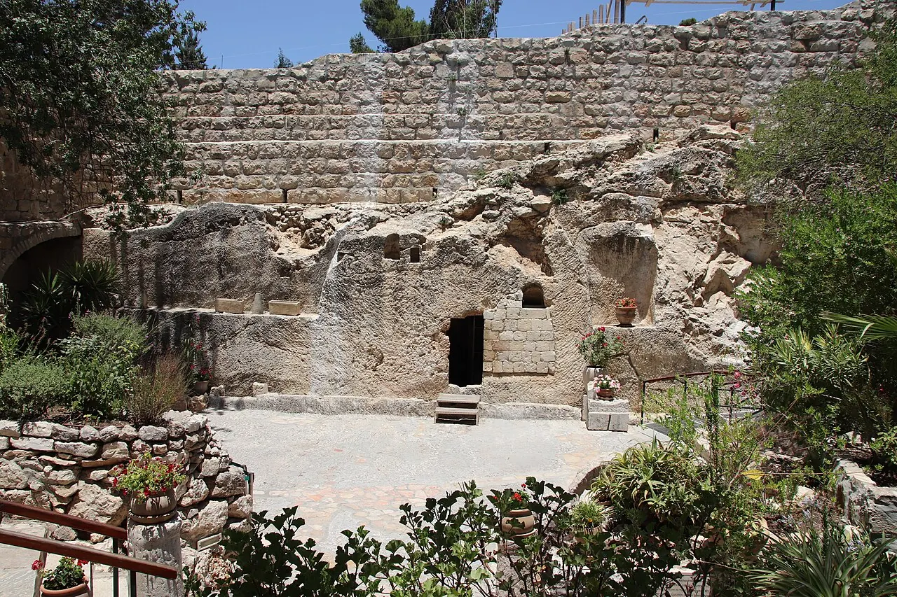 The rock-cut entrance of the Garden Tomb in Jerusalem