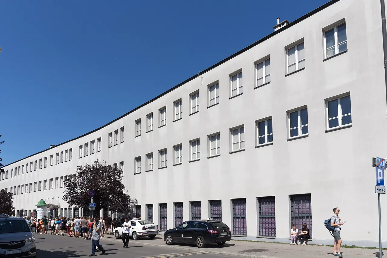 The entrance facade of Oskar Schindler's Enamel Factory museum in Krakow