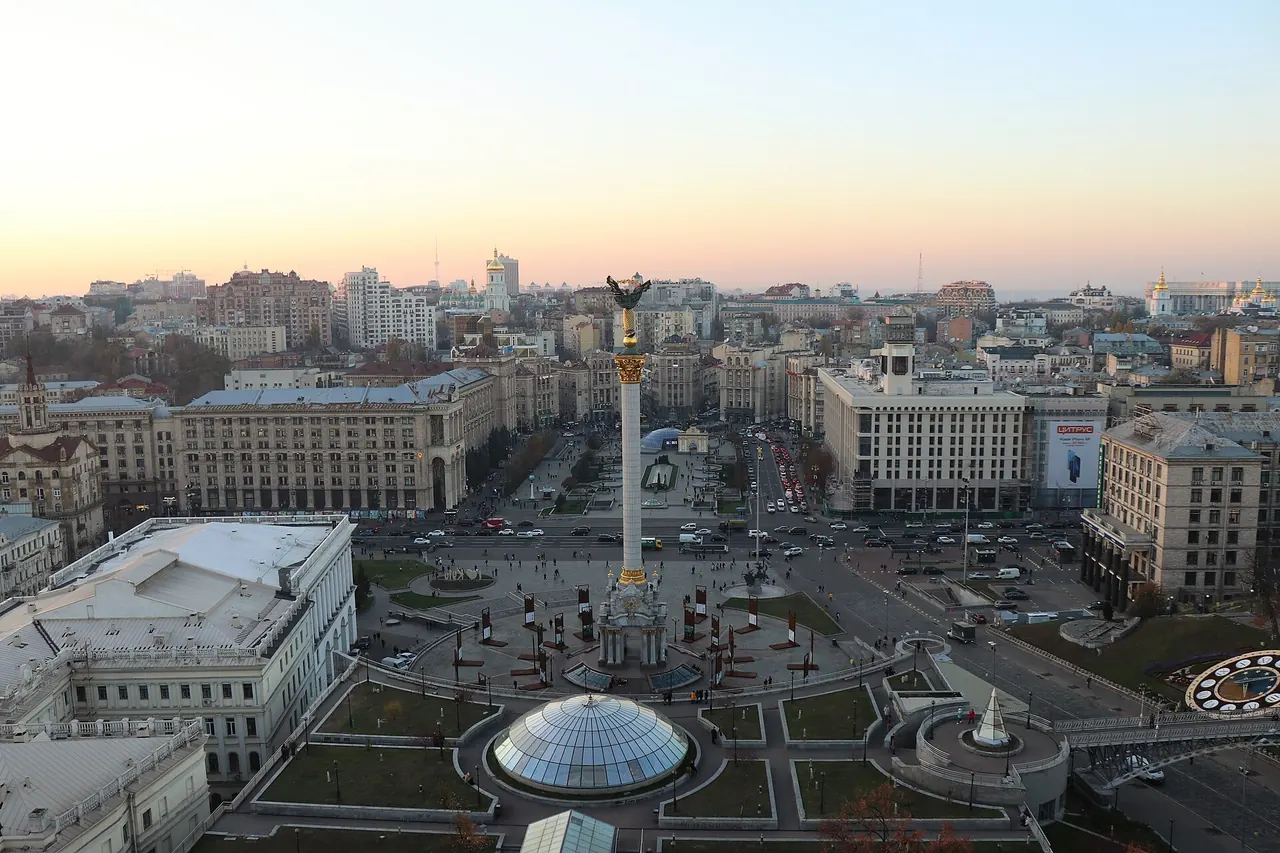 Maidan Nezalezhnosti and the Independence Monument in central Kyiv