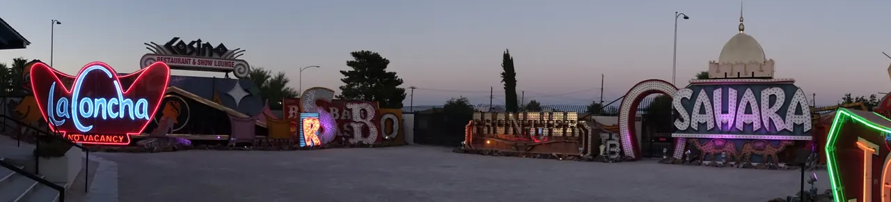 Historic casino and business signs displayed at the Neon Museum