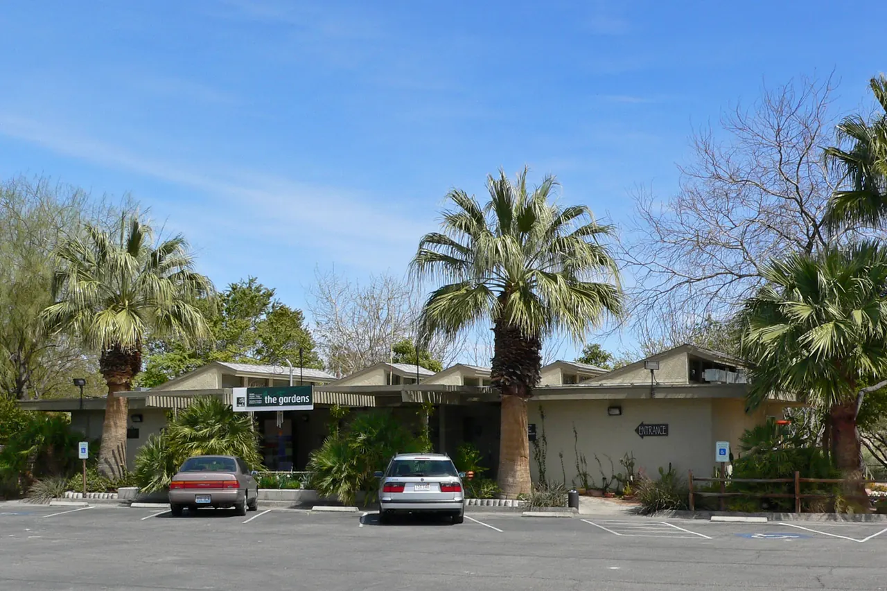 Desert garden and visitor buildings at Springs Preserve