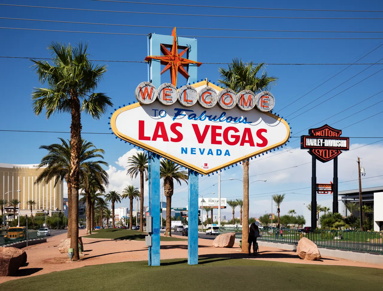 The Welcome to Fabulous Las Vegas sign with its starburst and lettering