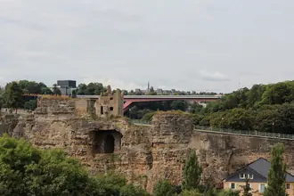 Rocky Bock promontory and fortress remains above Luxembourg City’s valley