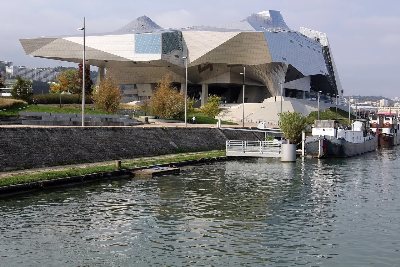 Angular glass and metal architecture of the Musee des Confluences in Lyon