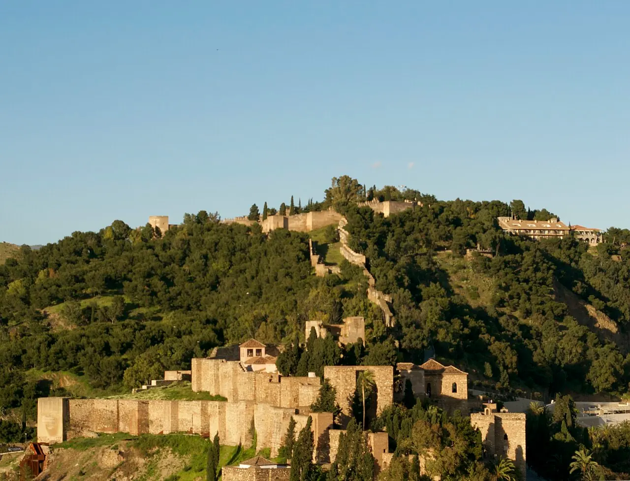 Gibralfaro castle walls above Malaga