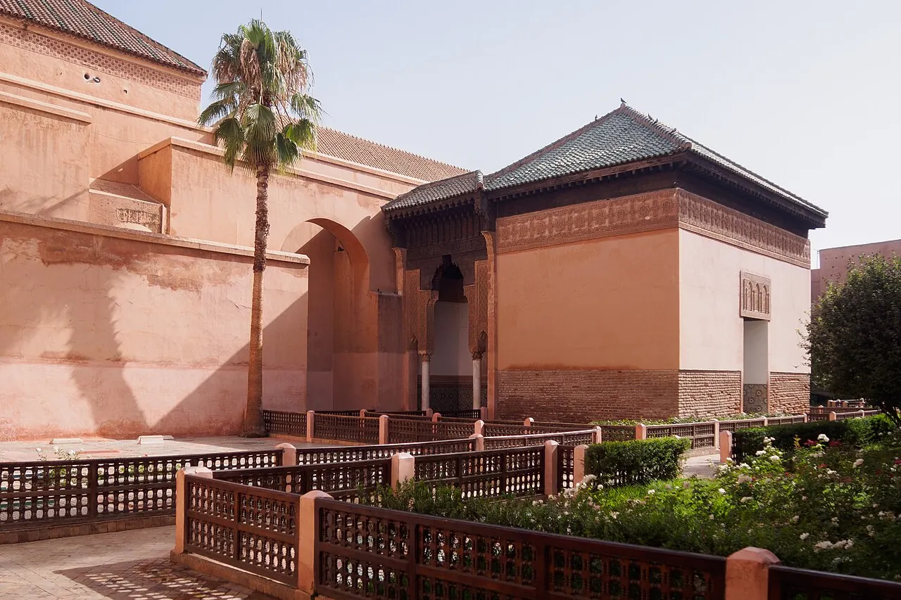 A mausoleum and garden inside the Saadian Tombs complex