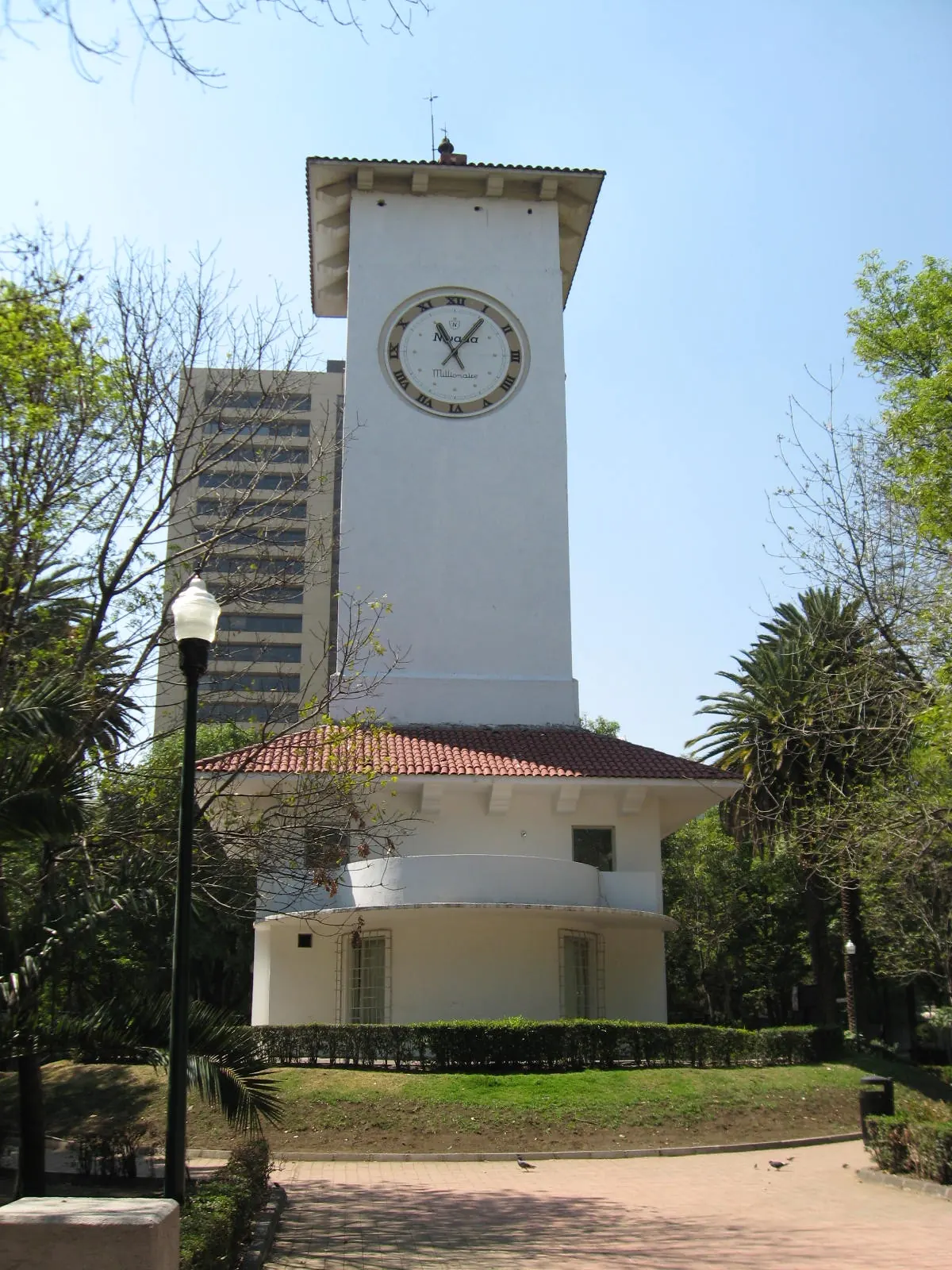 The clock tower in Parque Lincoln, Polanco
