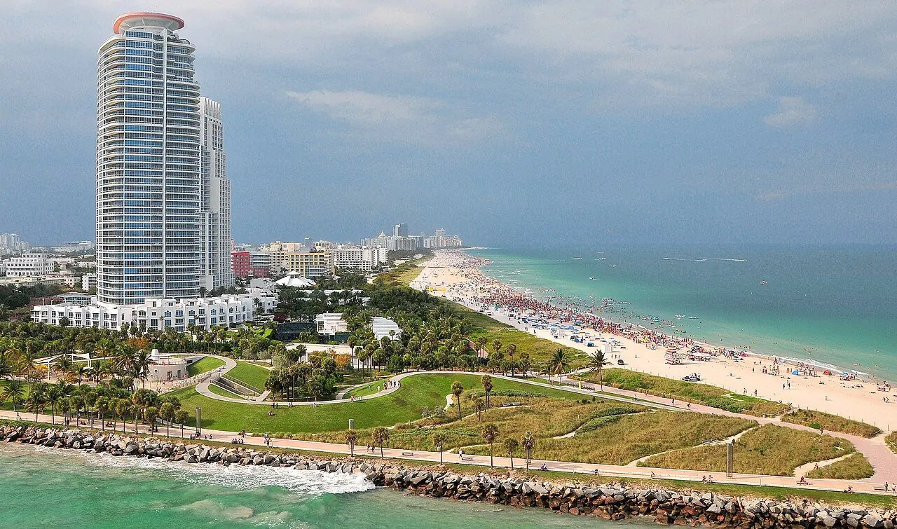 South Pointe Park and the southern shoreline of Miami Beach