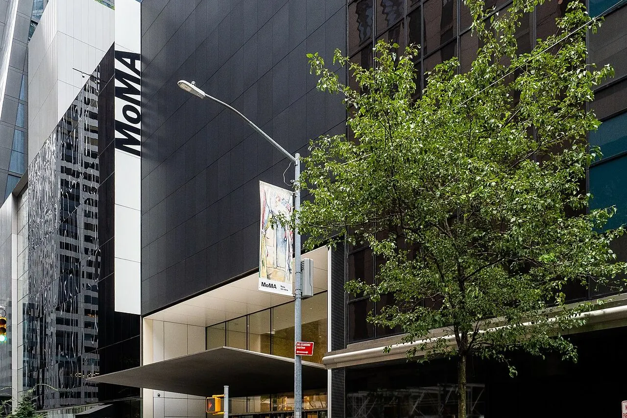 Museum of Modern Art's facade and entrance in Midtown Manhattan