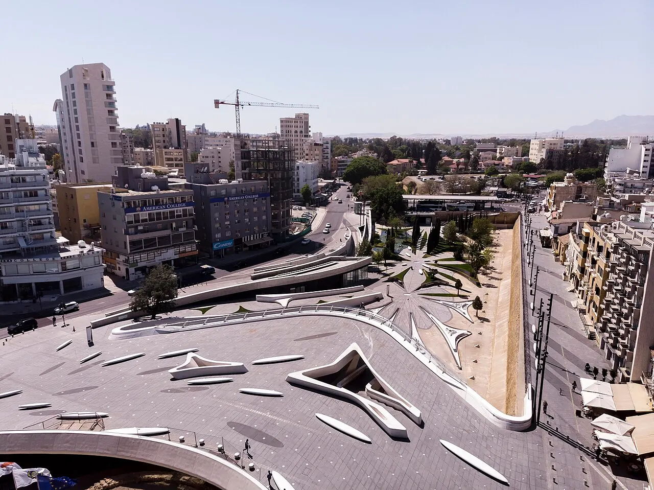 The contemporary public spaces of Eleftheria Square beside Nicosia city walls