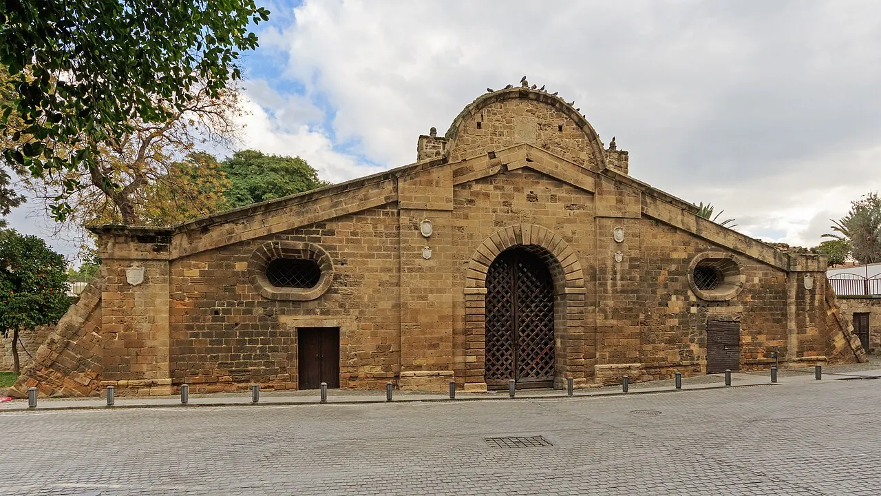 The stone entrance of Famagusta Gate set into the Venetian fortifications