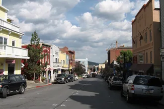 Die historische Main Street in Park City, Utah