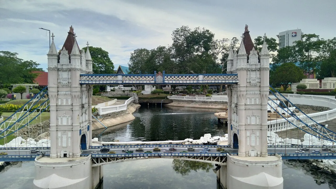 Scale-model landmarks displayed outdoors at Mini Siam in Pattaya