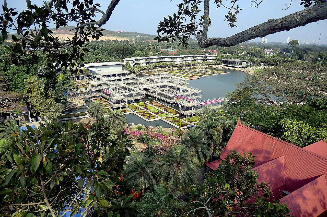 Formal landscaped gardens and tropical planting at Nong Nooch near Pattaya