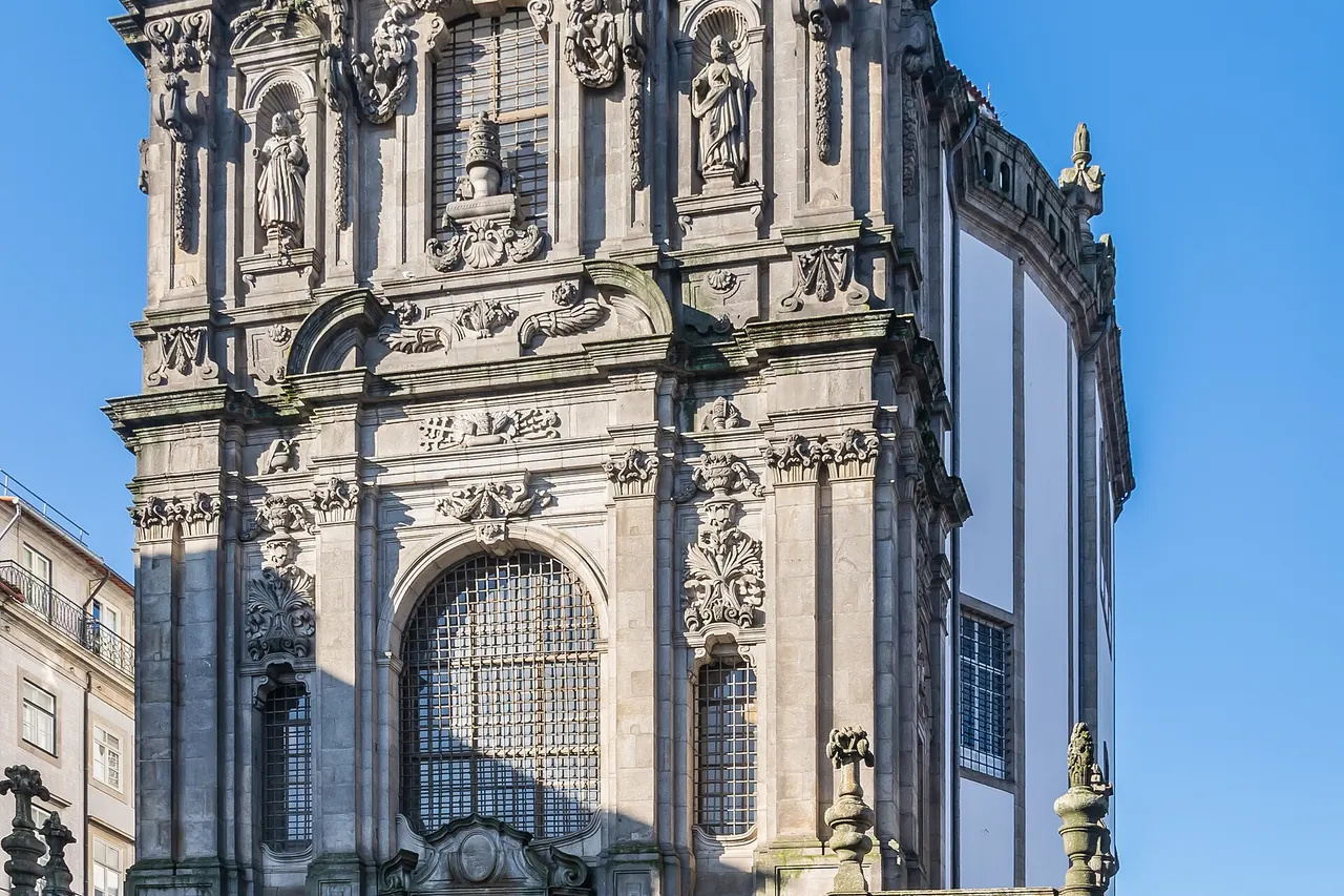 Baroque facade of Clerigos Church in Porto