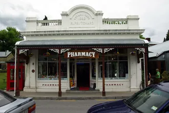 The historic pharmacy frontage in Arrowtown