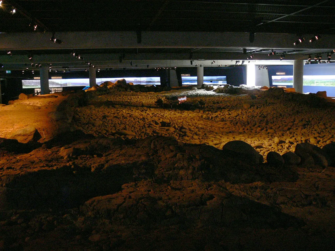 Excavated early settlement remains inside Reykjavik's Settlement Exhibition