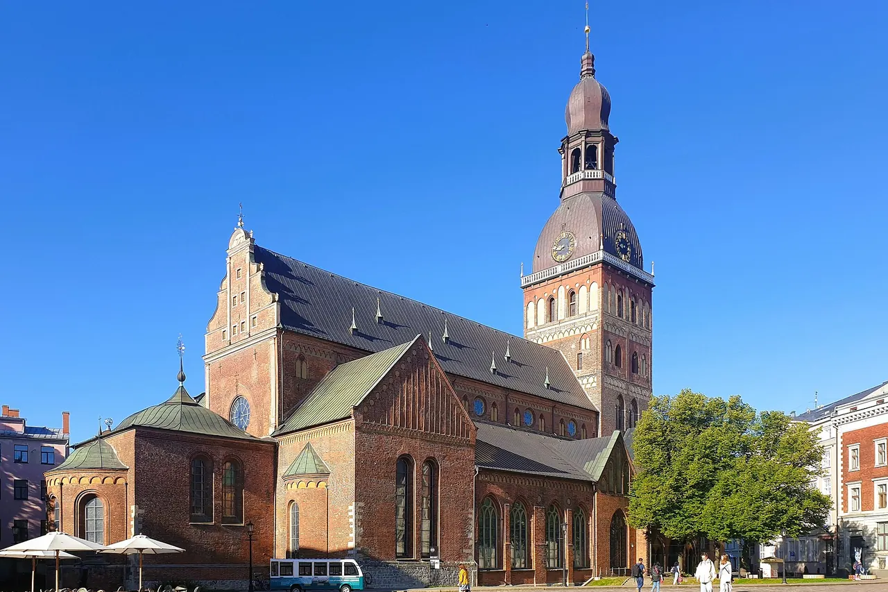 Riga Cathedral beside the open space of Dome Square