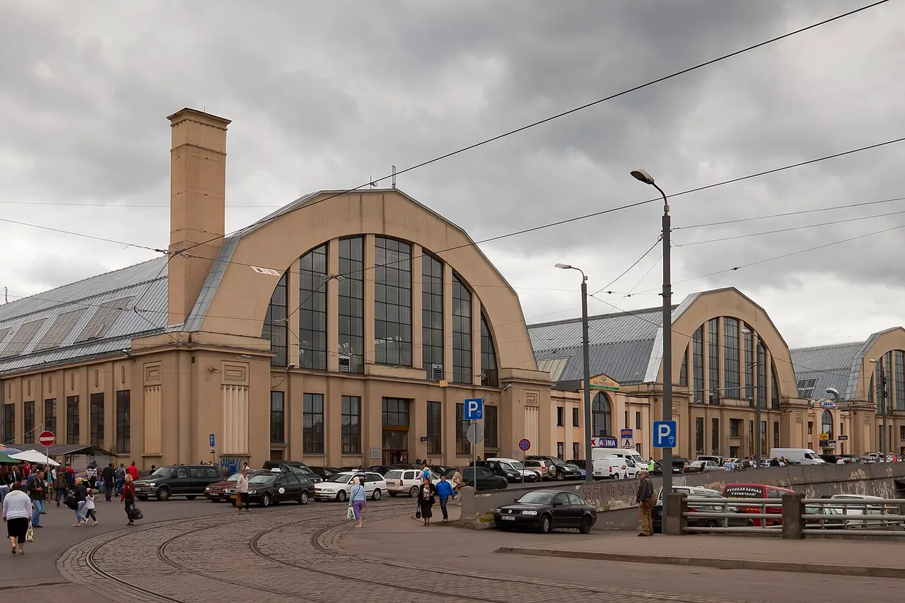 Large curved-roof pavilions of Riga Central Market