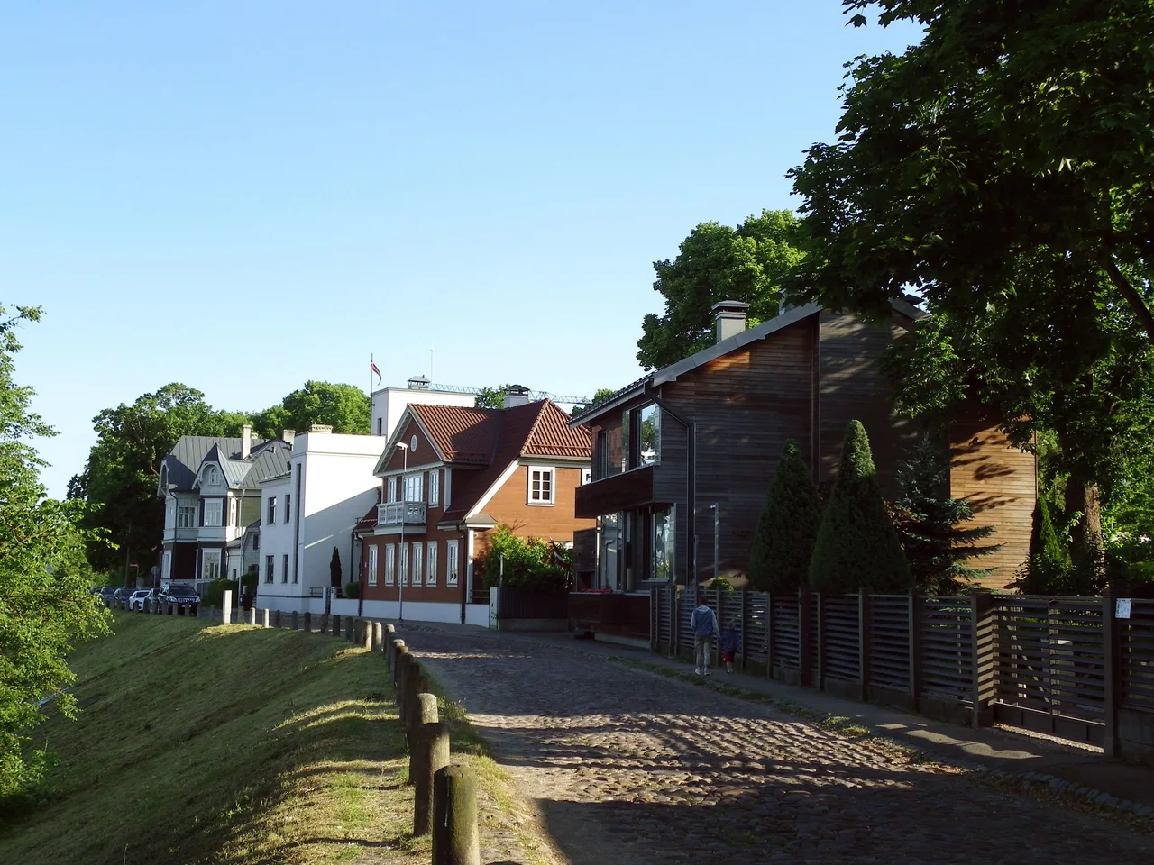 Balasta dambis street on Kipsala island in Riga