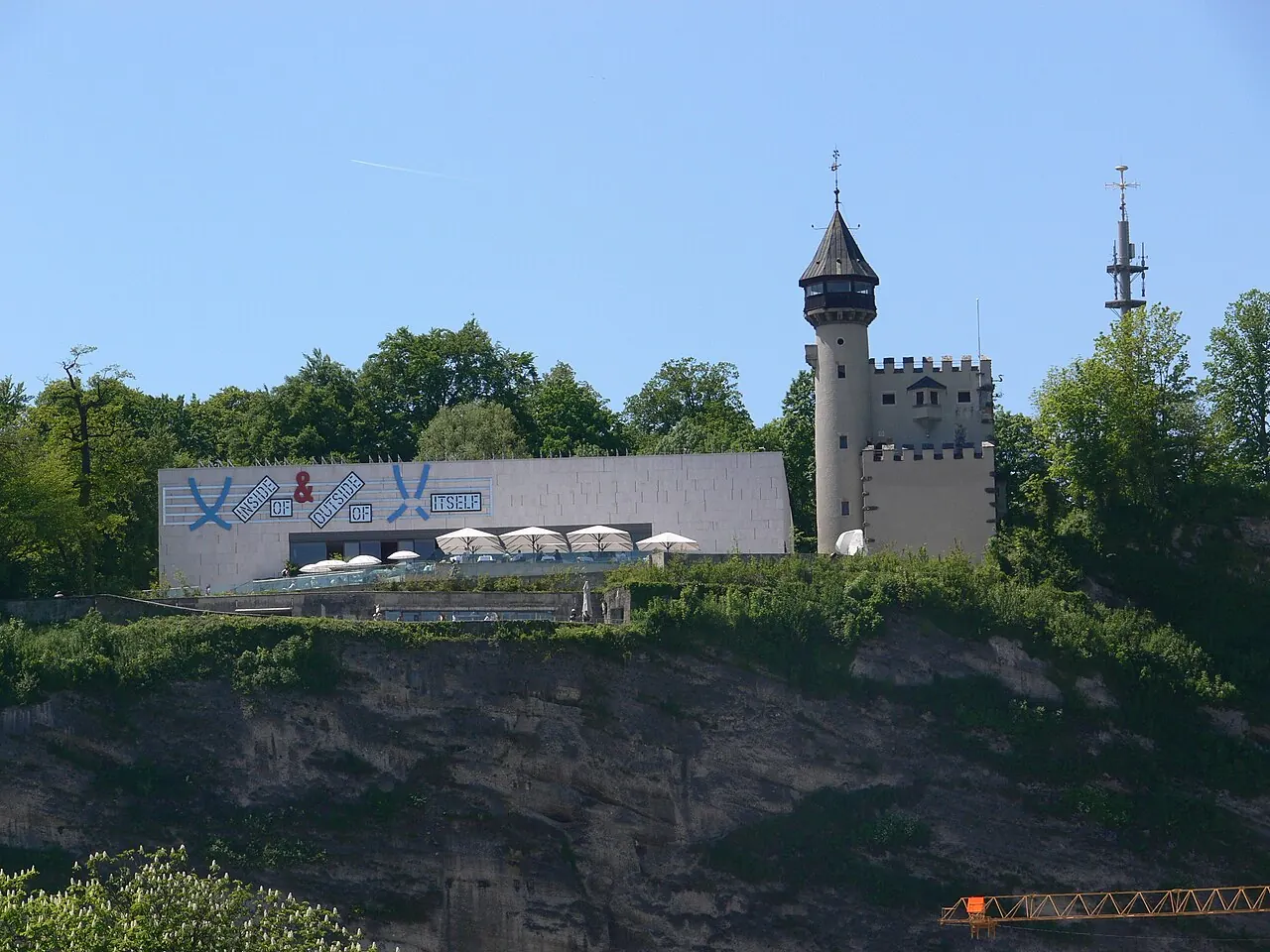 Modern museum building on the Monchsberg above Salzburg