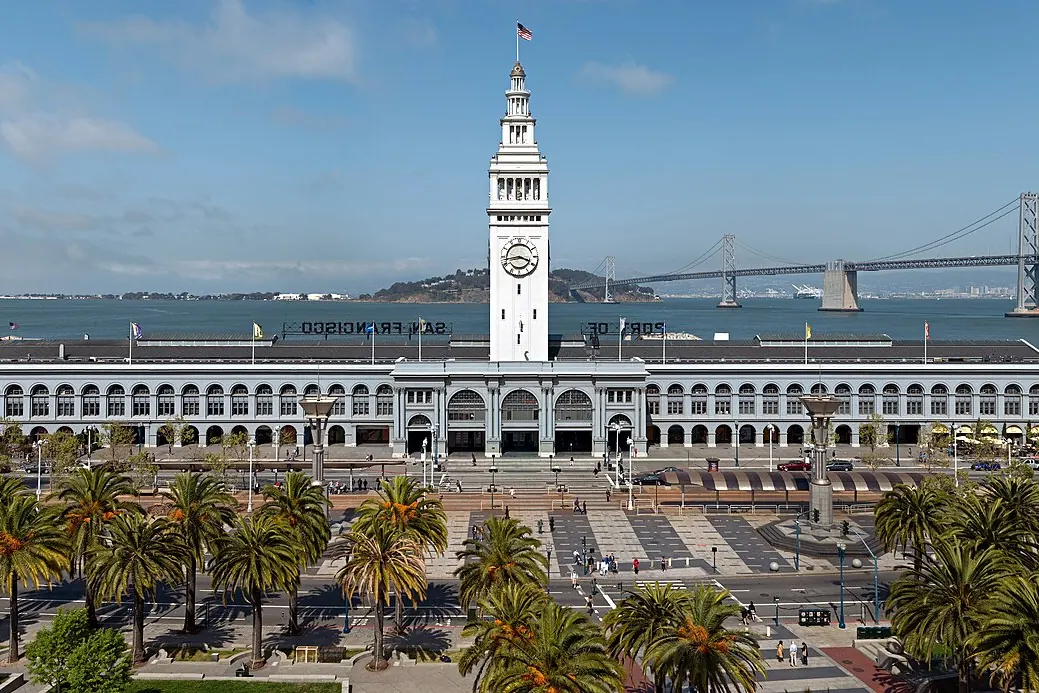 The Ferry Building clock tower and waterfront facade