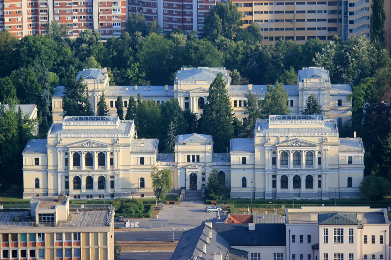 Das Nationalmuseum von Bosnien und Herzegowina und sein Innenhof von oben