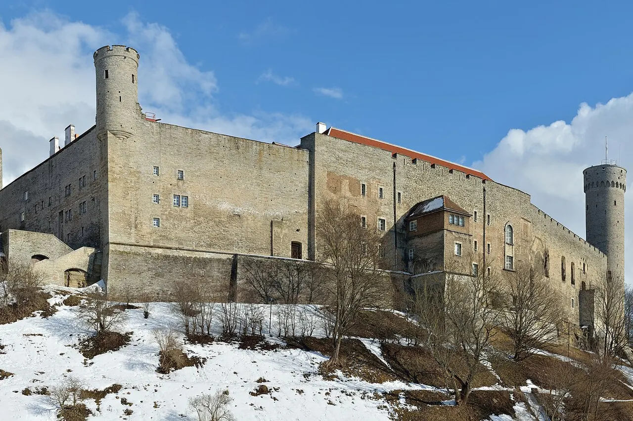 Medieval walls and tower of Toompea Castle in Tallinn