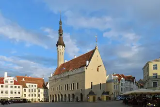 Tallinn's Gothic Town Hall facing the Old Town square