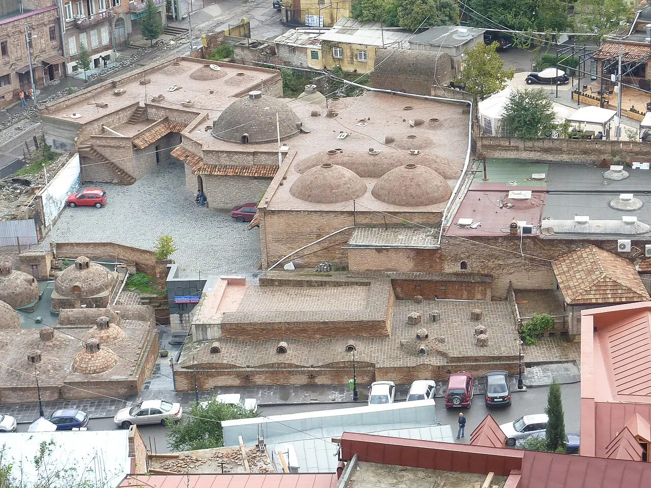 Brick bathhouse roofs in the Abanotubani sulfur-bath district