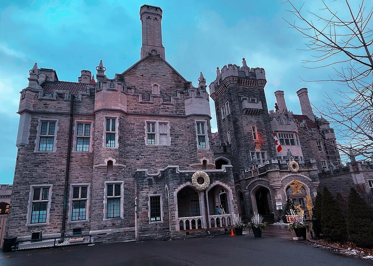 The towers and stone facade of Casa Loma in Toronto