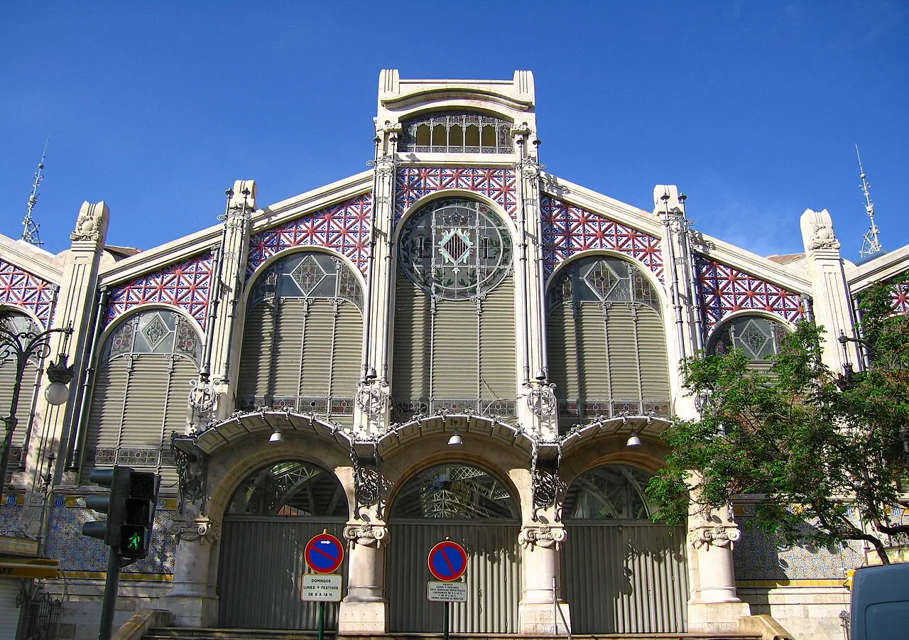 The decorated exterior of Valencia's Central Market