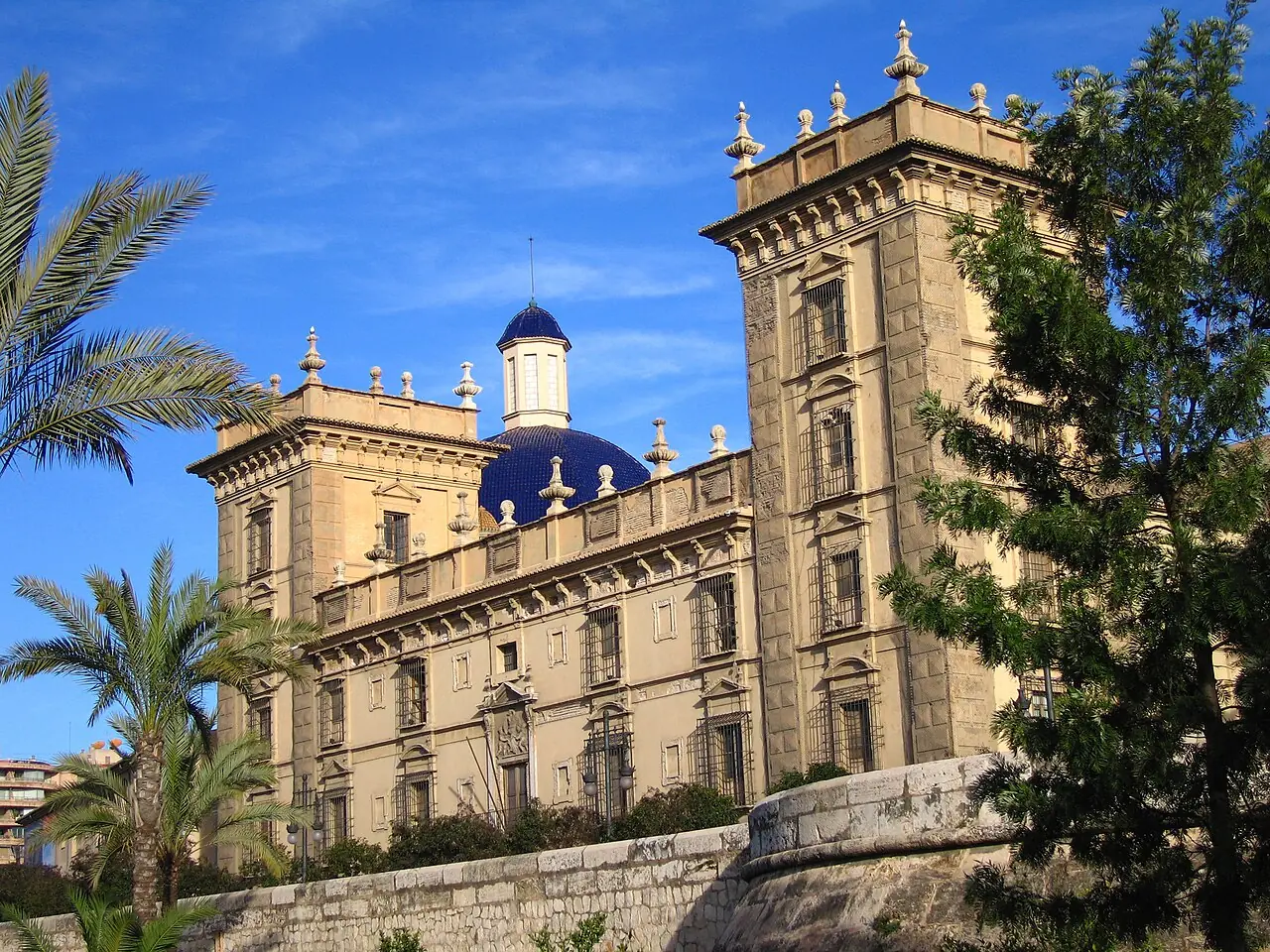 The Museum of Fine Arts building beside the Turia in Valencia