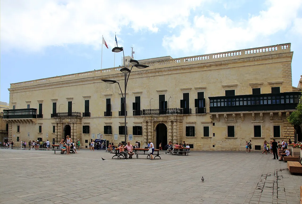 Grandmaster’s Palace facade facing St George’s Square in Valletta