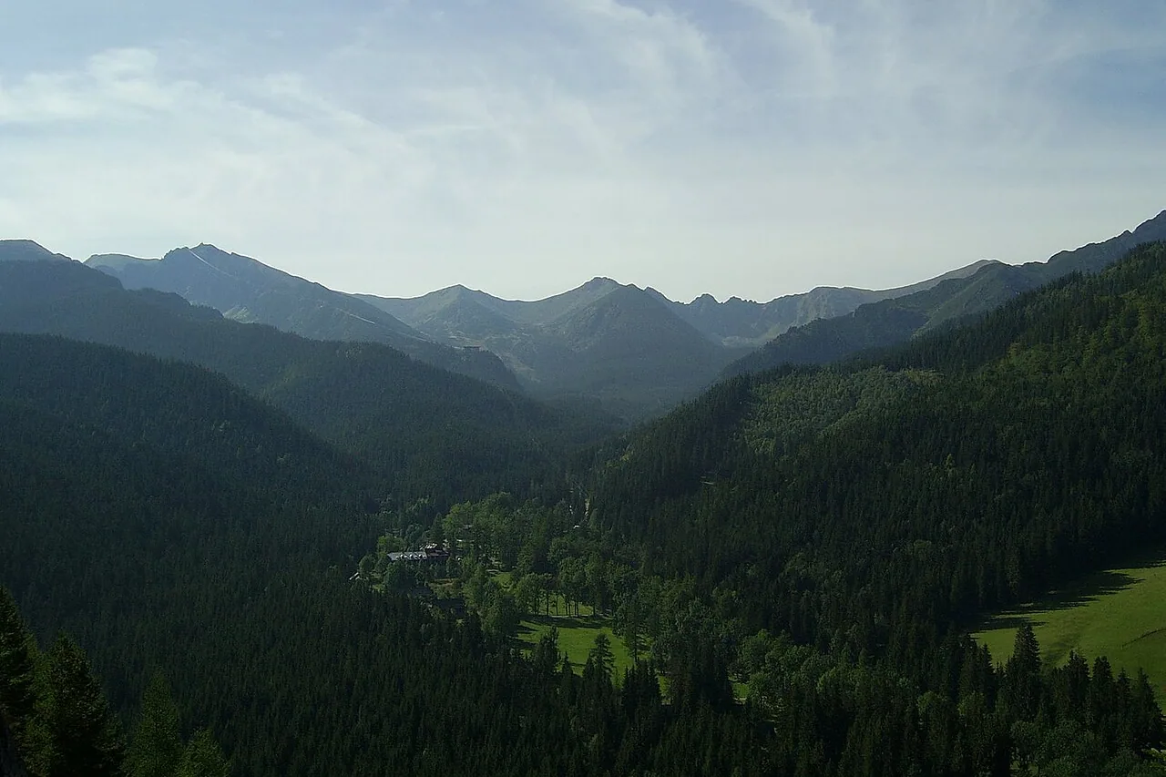 Landschaft bei Kuznice und dem Kasprowy Wierch